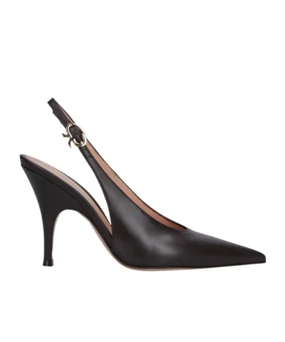 Gianvito Rossi Pointed-toe High-heeled Sandals In Black