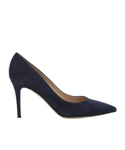 Gianvito Rossi Pointed-toe Pumps In Blue