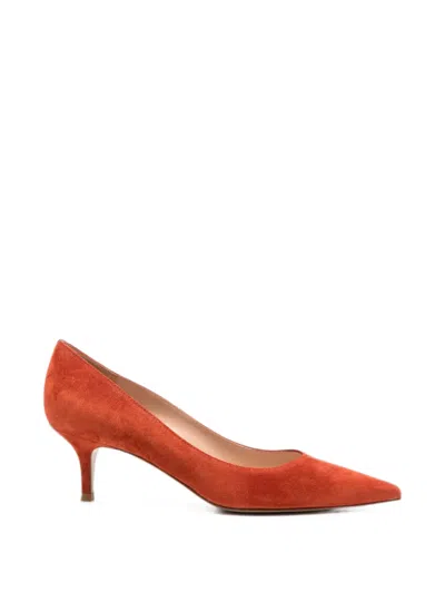 Gianvito Rossi Pointed-toe Pumps In Orange