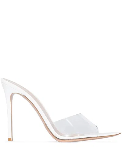 Gianvito Rossi Pointed-toe Sandals With Leather Sole And 105 Mm Heel In White