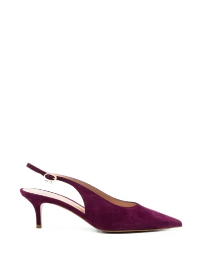Gianvito Rossi Pointed-toe Slingback Pumps In Burgundy