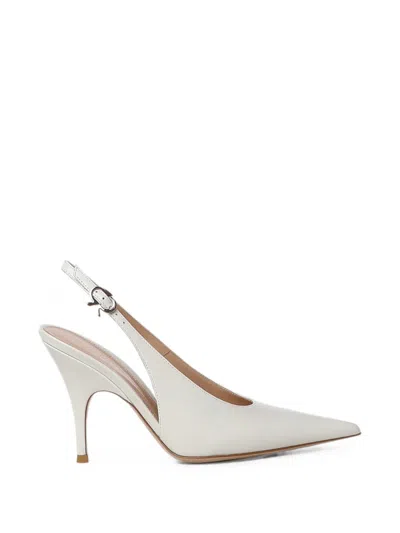 Gianvito Rossi Pointed-toe Slingback Pumps In White