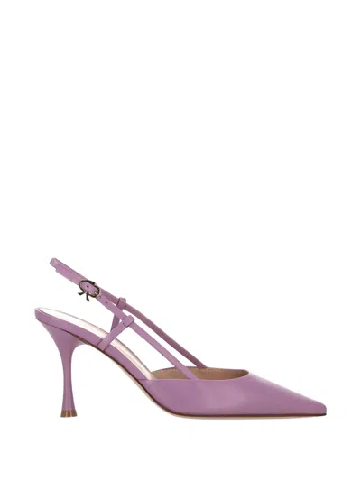 Gianvito Rossi Pointed-toe Slingback Sandals In Purple