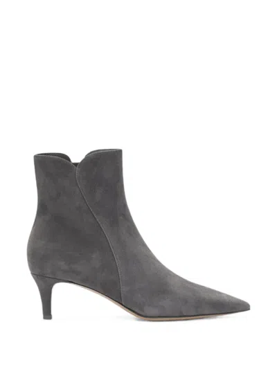 Gianvito Rossi Levy 55 Suede Ankle Boots In Gray