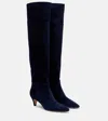 Gianvito Rossi Pointy 55 Suede Knee-high Boots In Blue