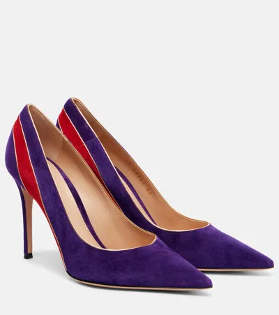 Gianvito Rossi Pointy 95 Suede Pumps In Purple