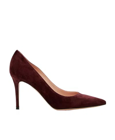 Gianvito Rossi Pointy Suit High Heels In Burgundy