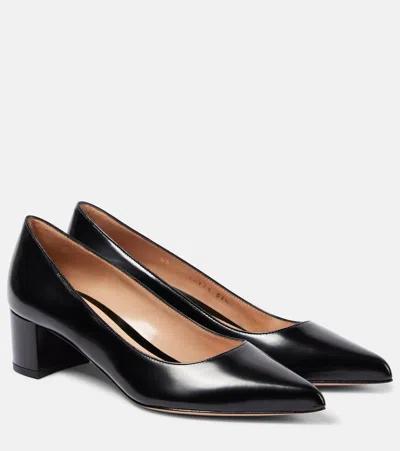 Gianvito Rossi Polished Leather Pumps In Black