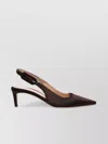 Gianvito Rossi Pony Fur Sling Back Kitten Heel In Brown