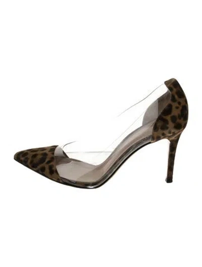Pre-owned Gianvito Rossi Ponyhair Animal Print Pumps In Multi