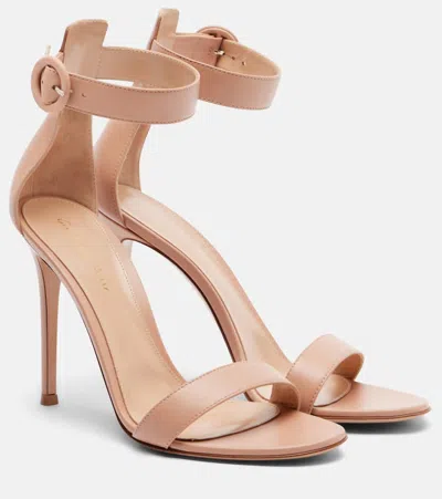 Gianvito Rossi Portofino 105 Leather Sandals In Pink