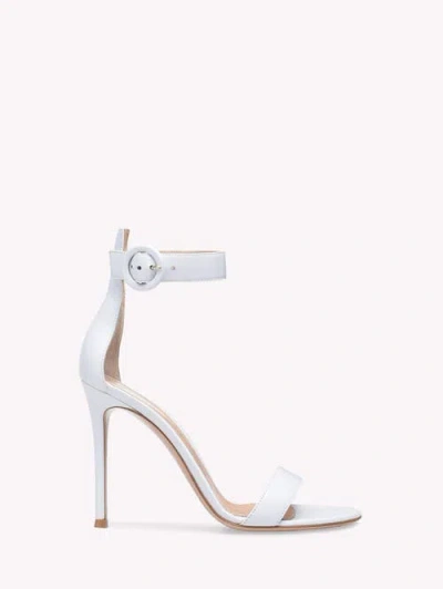 Gianvito Rossi 85mm Portofino Nappa Leather Ankle-strap Sandals In White