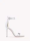 Gianvito Rossi Portofino 105 Metallic Leather Sandals In Silver