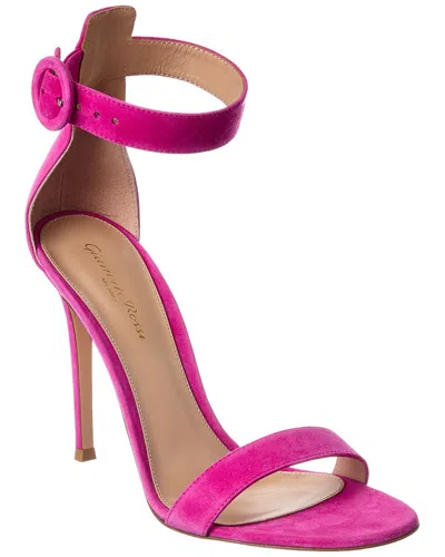 Gianvito Rossi Portofino 105 Suede Sandal In Pink