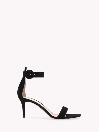 Gianvito Rossi Portofino 70 Suede Sandals In Black