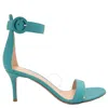 Gianvito Rossi Portofino 85 Suede Sandals In Blue