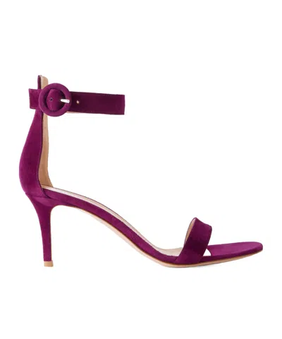Gianvito Rossi Portofino 70 Suede Sandals In Purple