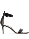 Gianvito Rossi Portofino 70mm Leather Sandals In Black