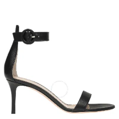 Gianvito Rossi Portofino 70mm Nappa Leather Sandals In Black