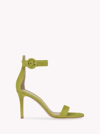 Gianvito Rossi Portofino 85 Suede Sandals In Green