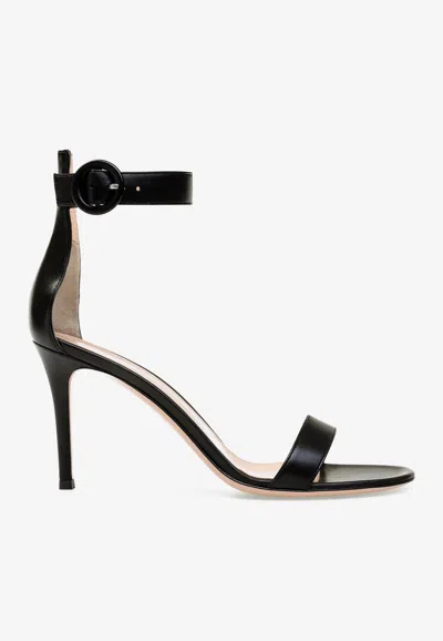 Gianvito Rossi Portofino 70mm Suede Sandals In Black