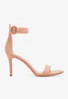 Gianvito Rossi Portofino 85 Suede Sandals In Peach