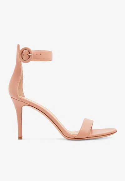 GIANVITO ROSSI PORTOFINO 85 PATENT LEATHER SANDALS