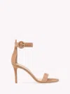 Gianvito Rossi Portofino Suede Sandals In Praline Pink Suede