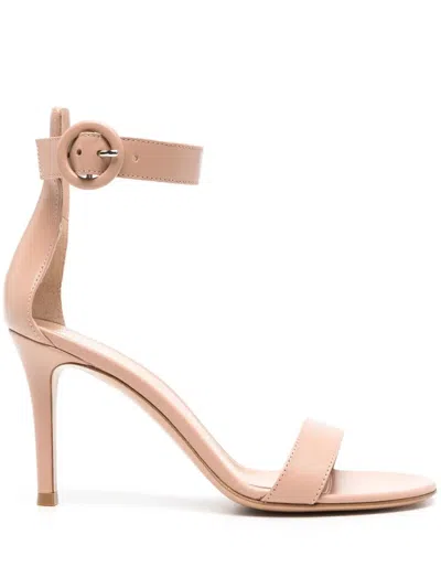 Gianvito Rossi Portofino 85 Suede Sandals In Neutral