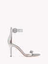 Gianvito Rossi Portofino Metallic Napa Ankle-strap 85mm Sandal In Silver