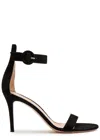 Gianvito Rossi Portofino 85 Suede Sandals In Black