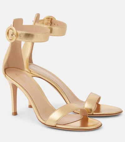 Gianvito Rossi Portofino 85 Suede Sandals In Black