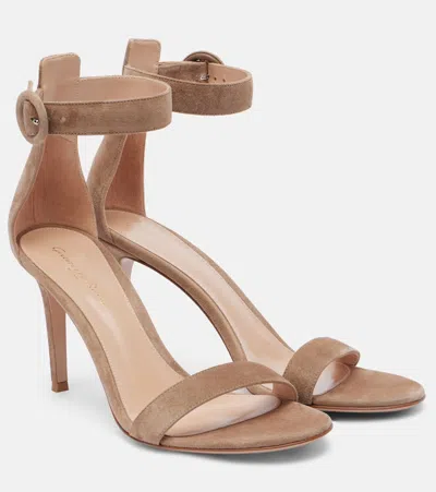 GIANVITO ROSSI PORTOFINO 85 SUEDE SANDALS