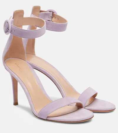 GIANVITO ROSSI PORTOFINO 85 SUEDE SANDALS