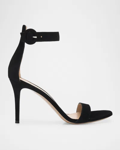 Gianvito Rossi Portofino 85mm Suede Pumps In Black