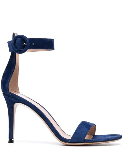 GIANVITO ROSSI PORTOFINO 85MM SUEDE SANDALS