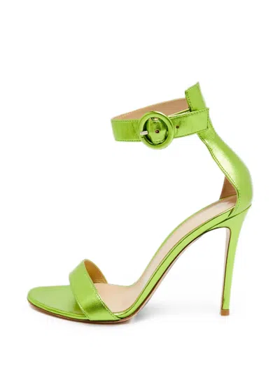Pre-owned Gianvito Rossi Portofino Ankle Strap Heeled Sandals In Green