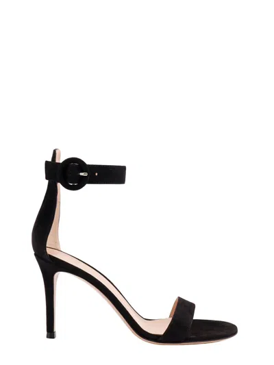 Gianvito Rossi Portofino Ankle Strap Heel In Negro