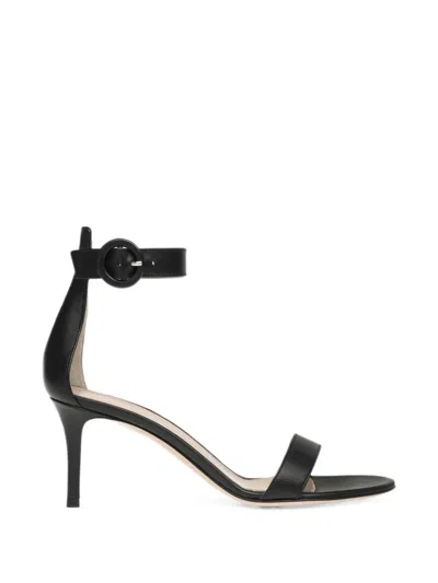 Gianvito Rossi Portofino Buckle-fastening Leather Sandals In Black
