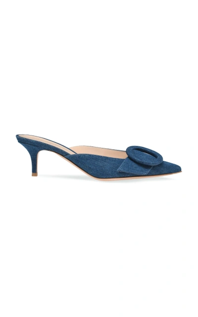 Gianvito Rossi Portofino Mules In Midblue