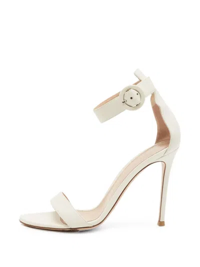 Pre-owned Gianvito Rossi Portofino Leather Sandals In White