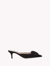 Gianvito Rossi Suede Portofino Heeled Mules 55 In Black Suede