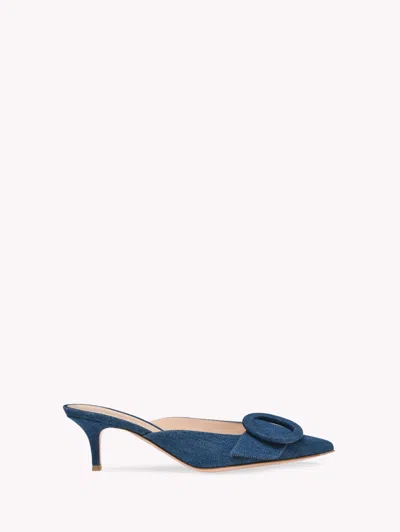 Gianvito Rossi Portofino Mule 55 In Blue