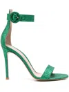 Gianvito Rossi Portofino Starlight Leather High Heel Sandals In Green