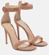 Gianvito Rossi Portofino Suede Sandals In Praline