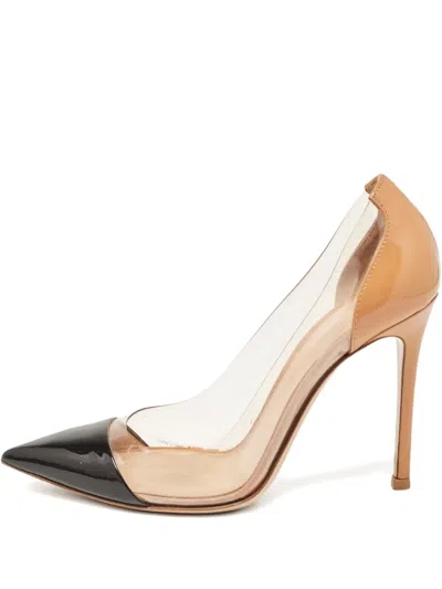 Pre-owned Gianvito Rossi  100mm Leather Panelled Pumps