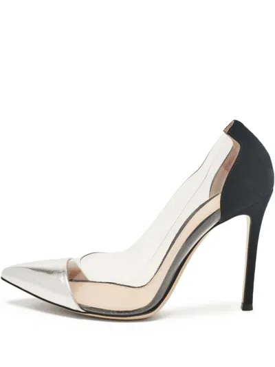 Pre-owned Gianvito Rossi  100mm Metallic-leather Pointed-toe Pumps