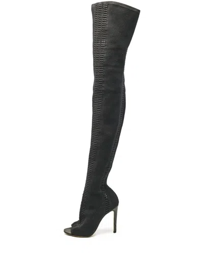 Pre-owned Gianvito Rossi  100mm Open-toe Over-the-knee Boots