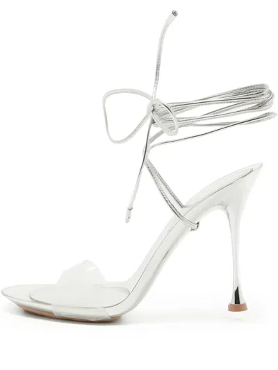 Pre-owned Gianvito Rossi  115mm Spice Sandals In White