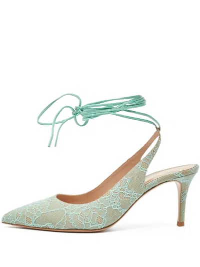 Pre-owned Gianvito Rossi  80mm Irene Lace-up Pointed-toe Pumps